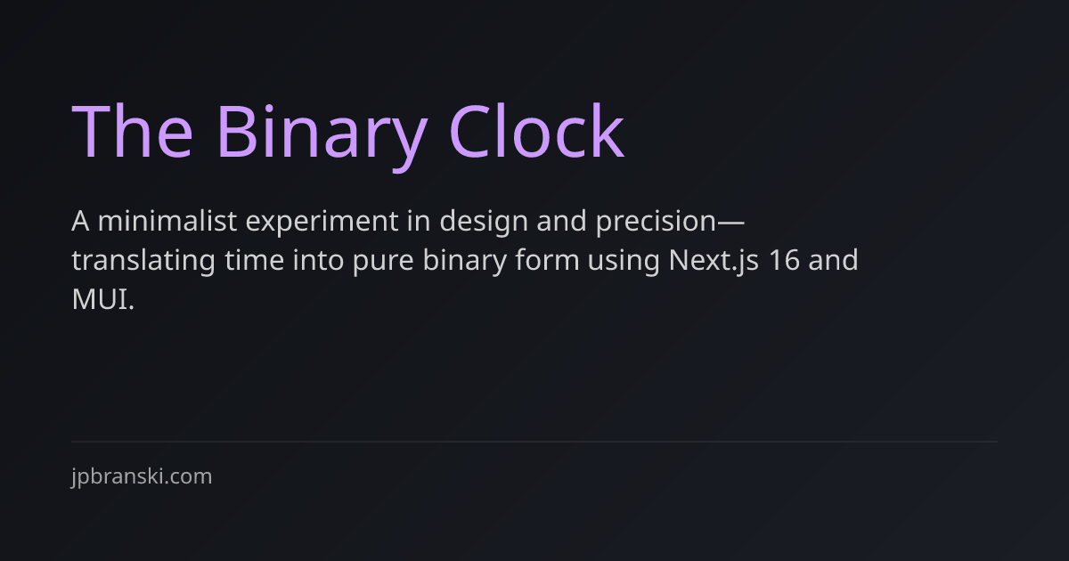 The Binary Clock | Jonathan Branski | Jonathan Branski