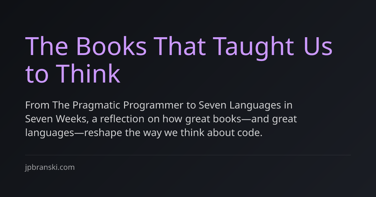 The Books That Taught Us to Think | Jonathan Branski | Jonathan Branski